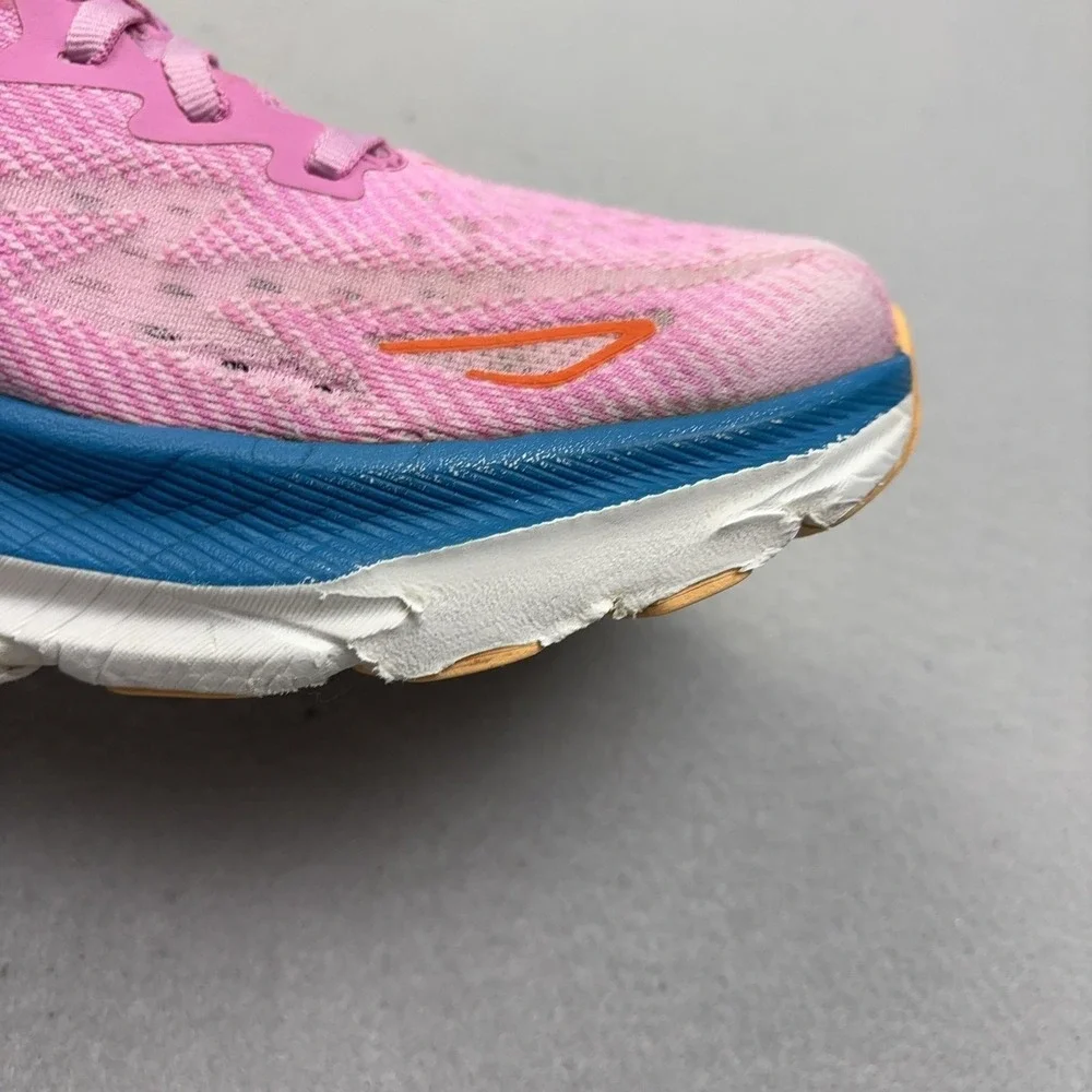 Hoka One One Clifton 9 Shoes Womens Size 6.5 Pink Running Sneakers 1127896 CSLC